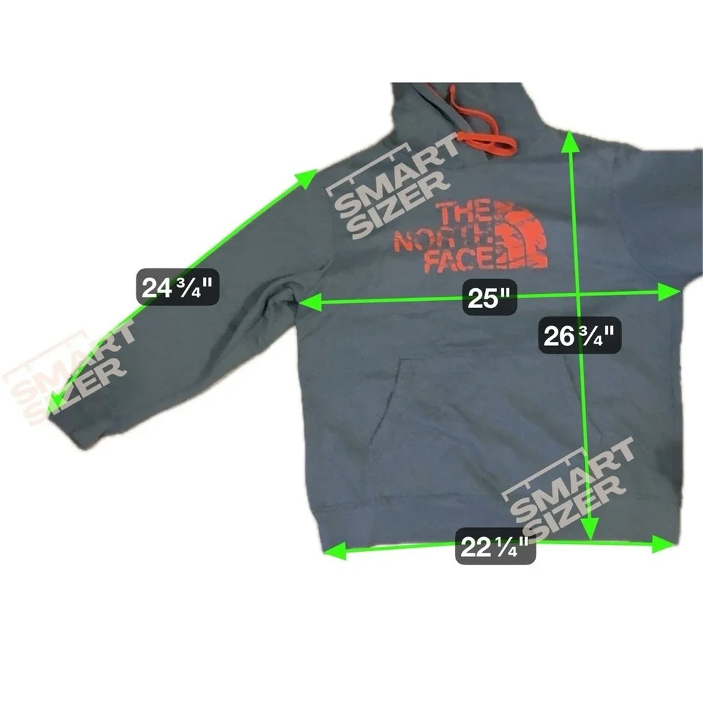 THE‎ NORTH FACE mens half dome pull over hoodie sweatshirt gray orange size XL
